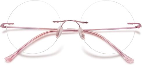 Round Rimless Reading Glasses Anti Blue Light Blocking Readers Women Men Titanium Frameless Eyeglasses Eyewear in Kuwait