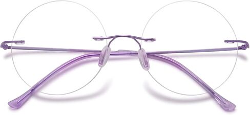Round Rimless Reading Glasses Anti Blue Light Blocking Readers Women Men Titanium Frameless Eyeglasses Eyewear in Kuwait