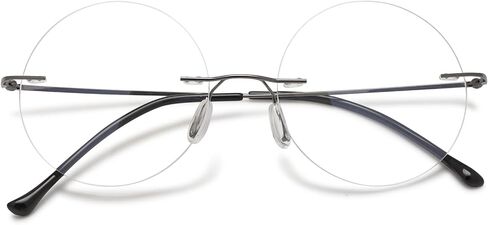 Round Rimless Reading Glasses Anti Blue Light Blocking Readers Women Men Titanium Frameless Eyeglasses Eyewear in Kuwait