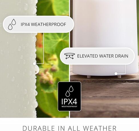 Luminara Outdoor Flameless LED Ivory Candle Melted Edge 3.75" x 7" Real Moving Flame Battery Operated Timer Plastic Weather-Resistant in Saudi Arabia