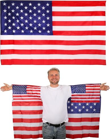 American Flag Cape with Sleeves for Adults, Wearable USA Outfits Patriotic Cloak Costume Accessories for 4th of July Independence Halloween and Party Favors Celebrations in Saudi Arabia