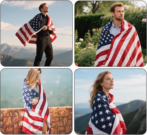 American Flag Cape with Sleeves for Adults, Wearable USA Outfits Patriotic Cloak Costume Accessories for 4th of July Independence Halloween and Party Favors Celebrations in Saudi Arabia