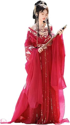 Women's Hanfu Outfit Embroidered Skirt Set Traditional Chinese Style Dynasties Clothing Han Costume for Spring/Summer in Saudi Arabia