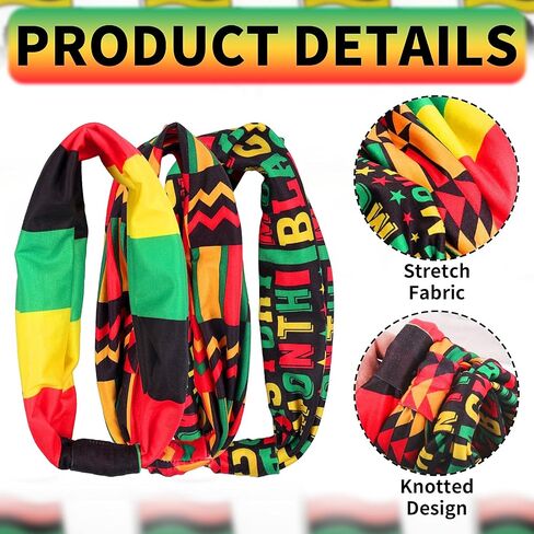 Doneace Juneteenth Headbands Rasta Headband Pan African Jamaica Juneteenth Hair Accessories Black Red Green Yellow African Colors Headwrap for Women Workout Party Parade Outfits 3Pcs in Saudi Arabia