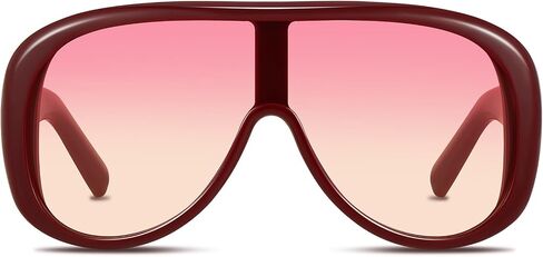 GRFISIA Trendy Oversized Shield Sunglasses for Women Men Retro Thick Aviator Shades Fashion Sunnies for Driving Travel UV400 in Saudi Arabia
