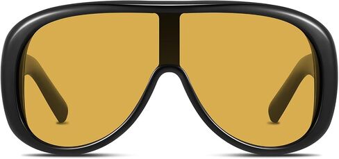 GRFISIA Trendy Oversized Shield Sunglasses for Women Men Retro Thick Aviator Shades Fashion Sunnies for Driving Travel UV400 in Kuwait