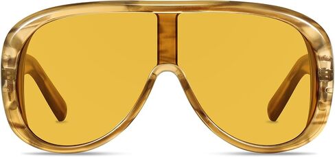 GRFISIA Trendy Oversized Shield Sunglasses for Women Men Retro Thick Aviator Shades Fashion Sunnies for Driving Travel UV400 in Kuwait