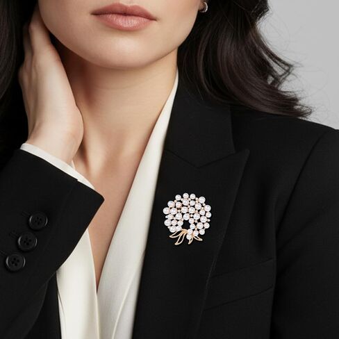 4 PCS Brooch Pins for Women, Pearl Brooches Floral and Butterfly Rhinestone Brooch Pins Elegant Stylish Wedding Party Dress Hat Clothing Accessory Jewelry Crystal Pins in Saudi Arabia