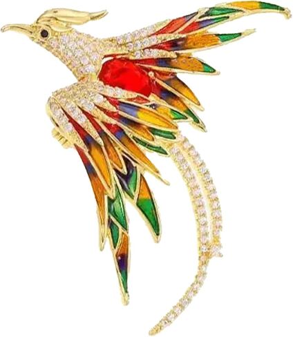 Rhinestone Phoenix Brooch for Women Sparkling Crystal Bird Animal Lapel Pin for Hat Scarf Shawl Sweater Cardigan Clips in Saudi Arabia