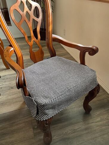 OctoRose Made to fit Any Size Dining Chair with The arms or Without The arms Upholstery Material Chair Seat Cover, Customize Size Set of Two Chair Covers (Linen-Beige) in Saudi Arabia