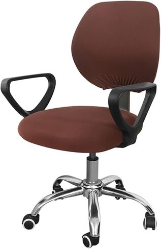 Split Elastic Office Chair Cover Solid Computer Chair Cover Spandex Rotating Dinning Chair Protector Covers Stretch Armchair Seat Case 2 Pieces Removable and Washable (Color : A) in Kuwait