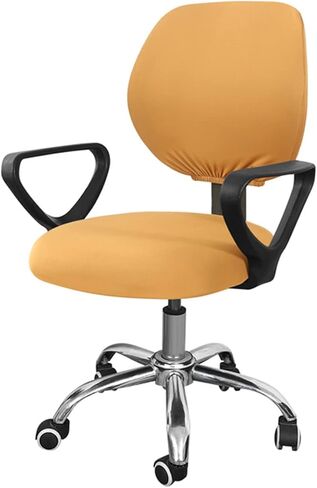 Split Elastic Office Chair Cover Solid Computer Chair Cover Spandex Rotating Dinning Chair Protector Covers Stretch Armchair Seat Case 2 Pieces Removable and Washable (Color : A) in Kuwait