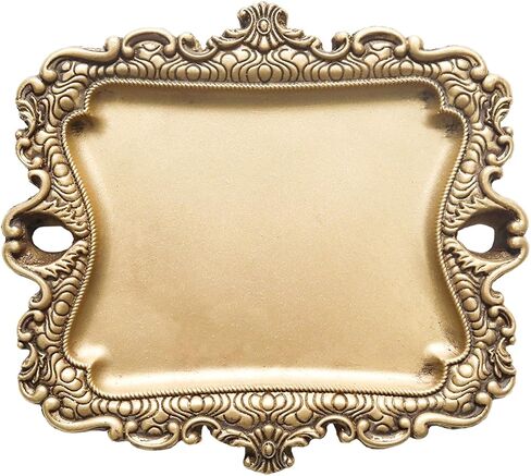 Vintage Gold Jewelry Tray Small Vintage Ring Holder Antique Ring Dish Jewelry Plate Display Holder Antique Home Decor Rings Tray for Wedding Accessories, 4.7 x 4.3in in Saudi Arabia