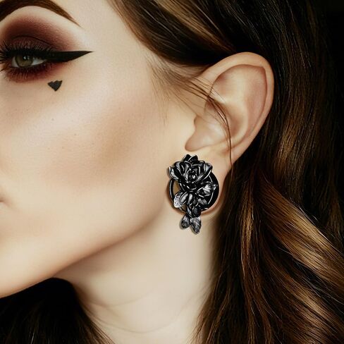 2PCS Flower Ear Gauges Stainless Steel Screw Back 0g 00g Ear Plugs Tunnels for Stretched Ears Hypoallergenic Ear Expander Body Jewelry for Women & Men(8mm-16mm) in Saudi Arabia