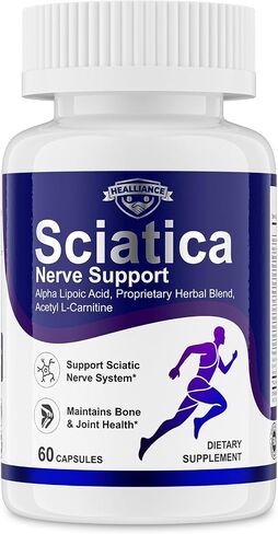 Sciatica Ease and Nerve Ease Supplement with Alpha Lipoic Acid, Acetyl L-Carnitine, Benfotiamine and B Vitamins for Sciatica, Hip, Buttocks and Nerve Comfort, 60 Capsules in Saudi Arabia