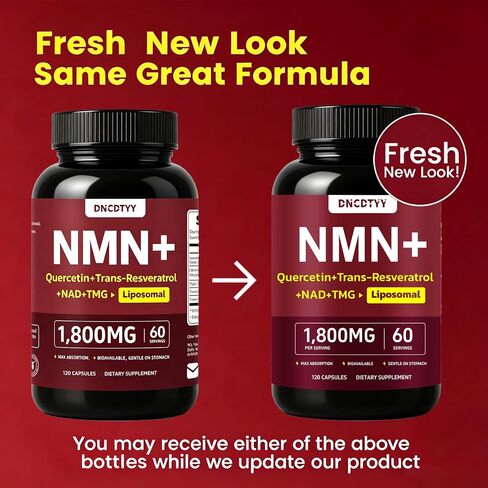 Liposomal NMN Supplement 1500mg, NMNH Alternative Liposomal NMN Supplement with NAD, Quercetin, TMG, Resveratrol Supports Energy & NAD Level, Non-GMO, Vegan, Third-Party Tested, 120 Veggie Capsules in Saudi Arabia