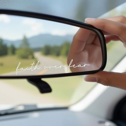 3XFaith Over Fear Sticker, 4 Inch Christian Vinyl Decal, Inspirational Bible Quote Car Window Sticker, Religious Laptop Water Bottle Decal, Faith Gift for Women & Men (White) in Saudi Arabia