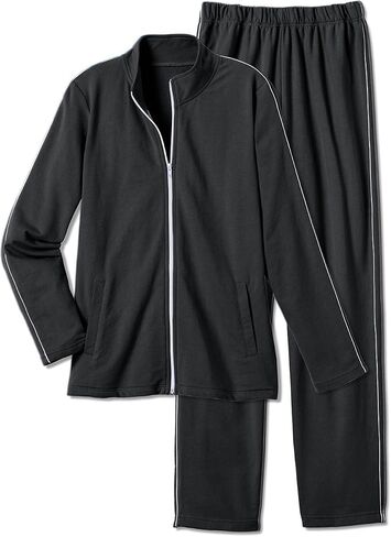 CATALOG CLASSICS Womens Sweat Suits 2 Piece Set Jogger Track Suits, Thin Stripe - 3X, Black in Saudi Arabia