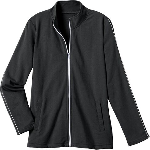 CATALOG CLASSICS Womens Sweat Suits 2 Piece Set Jogger Track Suits, Thin Stripe - 3X, Black in Saudi Arabia
