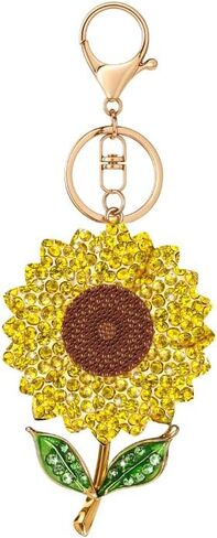Sunflower Keychain Diamond Sunflower Bag Charm Key Chain Ring for Gift,Wallet,Keys,Handbag,Purse,Birthday in Saudi Arabia