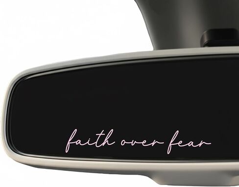 3XFaith Over Fear Sticker, 4 Inch Christian Vinyl Decal, Inspirational Bible Quote Car Window Sticker, Religious Laptop Water Bottle Decal, Faith Gift for Women & Men (White) in Saudi Arabia