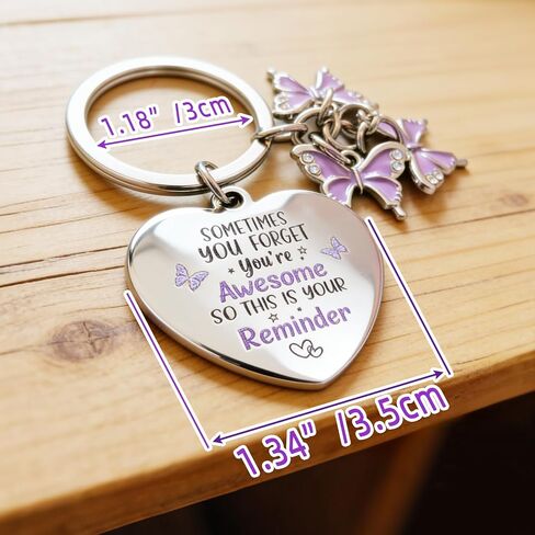 Ouyatoyu 3pcs Inspirational Butterfly Reminder Keychain Gifts for Women Encouragement Keyring Gift for Friends in Saudi Arabia