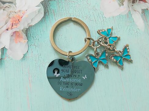 Ouyatoyu 3pcs Inspirational Butterfly Reminder Keychain Gifts for Women Encouragement Keyring Gift for Friends in Saudi Arabia