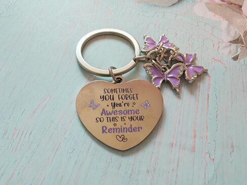 Ouyatoyu 3pcs Inspirational Butterfly Reminder Keychain Gifts for Women Encouragement Keyring Gift for Friends in Saudi Arabia
