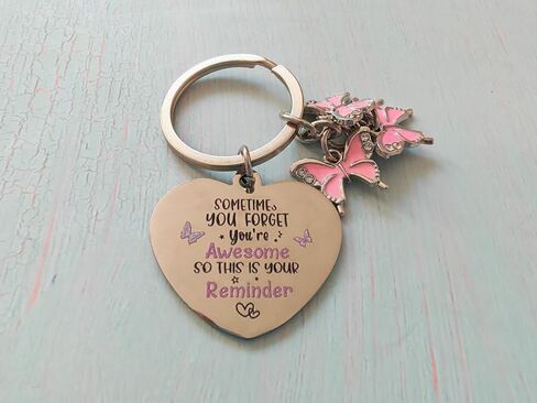 Ouyatoyu 3pcs Inspirational Butterfly Reminder Keychain Gifts for Women Encouragement Keyring Gift for Friends in Saudi Arabia