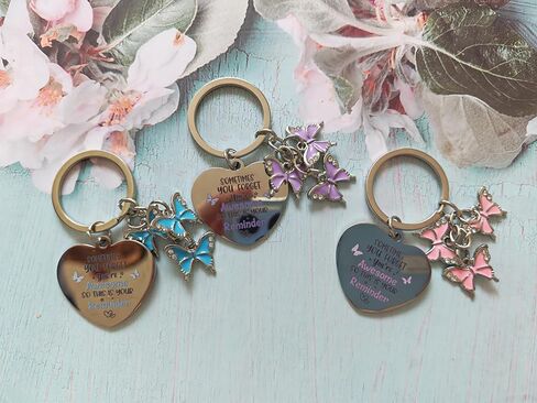Ouyatoyu 3pcs Inspirational Butterfly Reminder Keychain Gifts for Women Encouragement Keyring Gift for Friends in Saudi Arabia