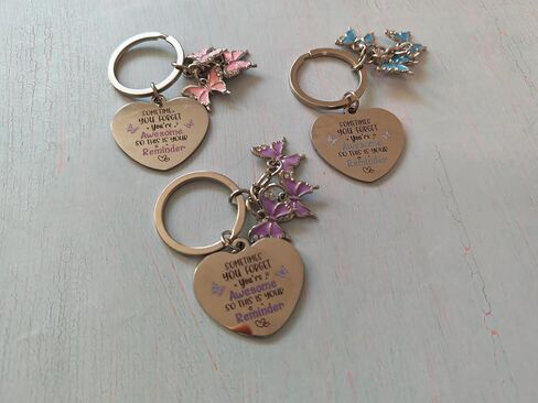 Ouyatoyu 3pcs Inspirational Butterfly Reminder Keychain Gifts for Women Encouragement Keyring Gift for Friends in Saudi Arabia