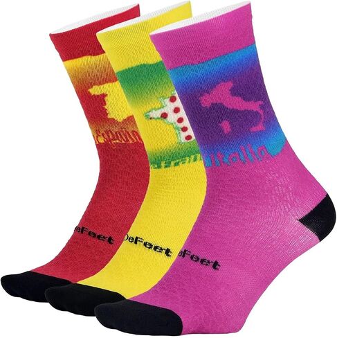 DEFEET Evo Mont Ventoux Crew Socks | Lightweight Knit | Breathable | Secure Fit | For Biking, Running, & Everyday Adventures in Saudi Arabia
