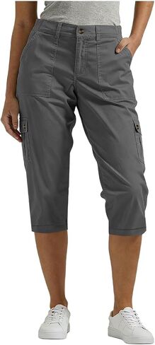 Cargo Capris for Women High Waisted Cargo Capri Pants with Pockets Summer Casual Capris Plus Size Loose Cropped Pant in Saudi Arabia