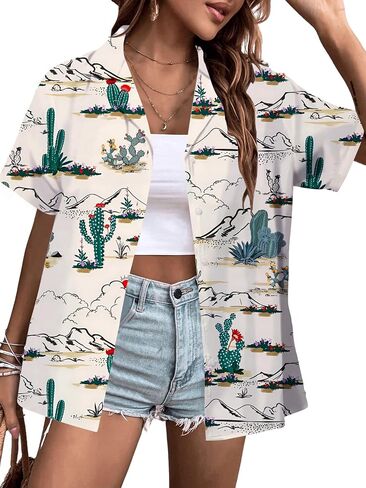 Western Shirts for Women Cowgirl Outfits Country Rodeo Tops Hawaiian Vacation Cute Country Concert Tops in Saudi Arabia
