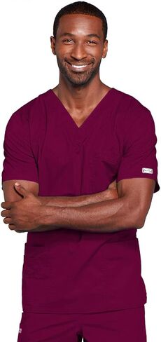 Cherokee Scrubs for Men & Women V-Neck Scrub Top with 4 Pockets, Cotton Blend Soft Stretchy Easy Care Nursing Uniform - 4725 in Kuwait