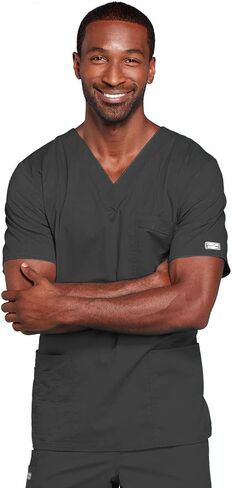 Cherokee Scrubs for Men & Women V-Neck Scrub Top with 4 Pockets, Cotton Blend Soft Stretchy Easy Care Nursing Uniform - 4725 in Kuwait