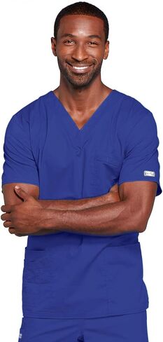 Cherokee Scrubs for Men & Women V-Neck Scrub Top with 4 Pockets, Cotton Blend Soft Stretchy Easy Care Nursing Uniform - 4725 in Kuwait