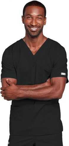 Cherokee Scrubs for Men & Women V-Neck Scrub Top with 4 Pockets, Cotton Blend Soft Stretchy Easy Care Nursing Uniform - 4725 in Kuwait