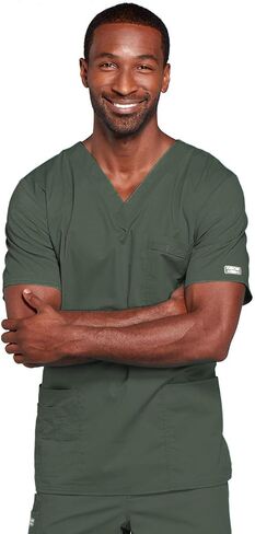 Cherokee Scrubs for Men & Women V-Neck Scrub Top with 4 Pockets, Cotton Blend Soft Stretchy Easy Care Nursing Uniform - 4725 in Kuwait