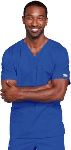 Cherokee Scrubs for Men & Women V-Neck Scrub Top with 4 Pockets, Cotton Blend Soft Stretchy Easy Care Nursing Uniform - 4725 in Kuwait