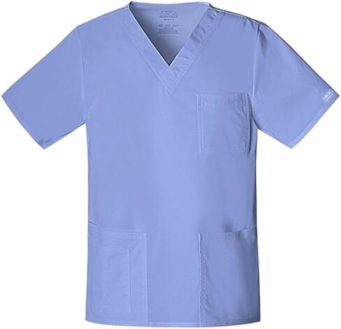 Cherokee Scrubs for Men & Women V-Neck Scrub Top with 4 Pockets, Cotton Blend Soft Stretchy Easy Care Nursing Uniform - 4725 in Kuwait