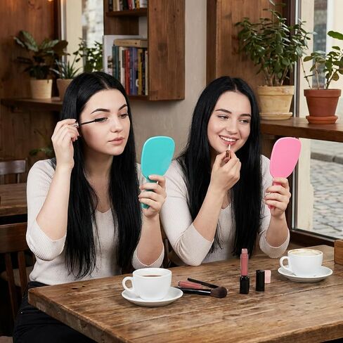 4Pcs Small Hand Mirror Compact Mirror with Handle Travel Hand Held Mirrors for Women Girl DIY Crafts Classroom Party Favors Home Travel Camping Daily in Saudi Arabia