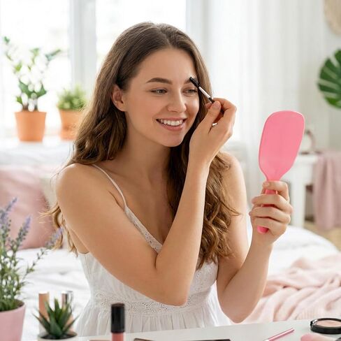 4Pcs Small Hand Mirror Compact Mirror with Handle Travel Hand Held Mirrors for Women Girl DIY Crafts Classroom Party Favors Home Travel Camping Daily in Saudi Arabia