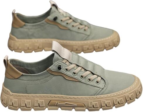 Men's Trendy Solid Color Canvas Skateboard Shoes with Adjustable Lace Non Slip Low Top for Outdoor Walking Jogging Traveling in Kuwait