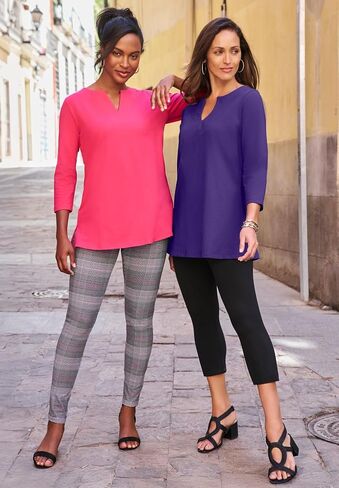 Jessica London Women's Plus Size Stretch Cotton Notch Neck Tunic in Saudi Arabia