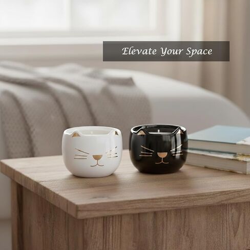 Decorative Soy Wax Scented Candles, Cat Shaped Candle Gift Set of 2, Cute Cat Gifts for Home Decor in Kuwait
