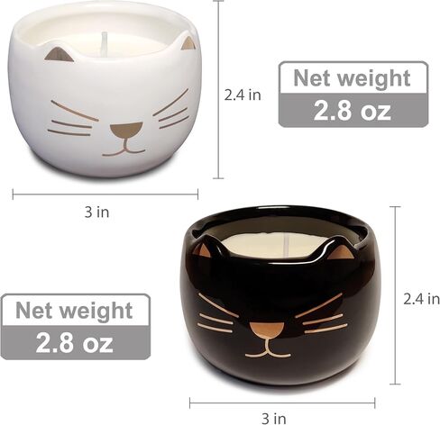 Decorative Soy Wax Scented Candles, Cat Shaped Candle Gift Set of 2, Cute Cat Gifts for Home Decor in Kuwait