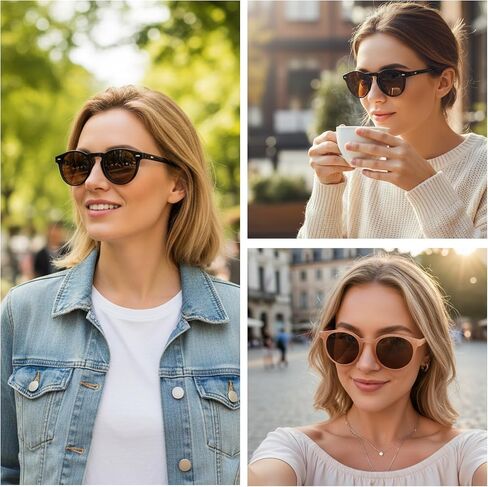 4Pcs Sunglasses for Small Faces Women, Sunglasses for Round Face Women, Vintage Round Frame Shades, UV Protection Outdoor Eyewear in Saudi Arabia