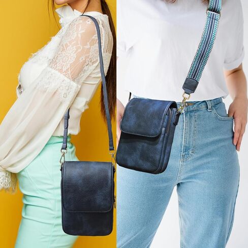Compact Leather Crossbody Phone Bag for Women, Adjustable Strap & Built-in Card Pockets in Saudi Arabia