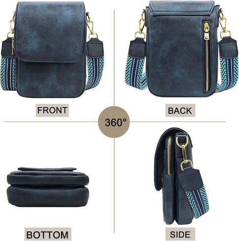 Compact Leather Crossbody Phone Bag for Women, Adjustable Strap & Built-in Card Pockets in Saudi Arabia